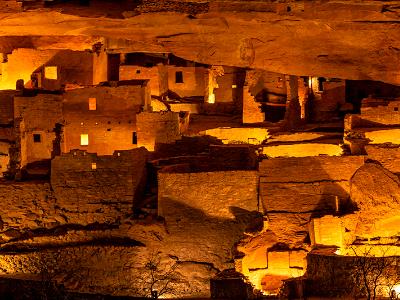 Cliff Palace Luminaria Panorama (click for full width)