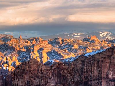 Behind the Rocks Sunset Panorama (Click for full width)