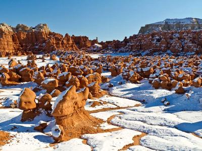 Snow in Goblin Valley