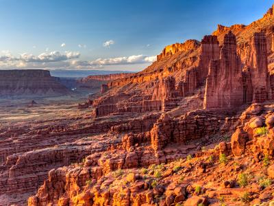 Late Afternoon Sun on Fisher Towers