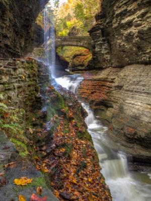 Rainbow Falls in Watkins Glen (HDR)