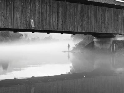 Fisherman at Downsville Bridge