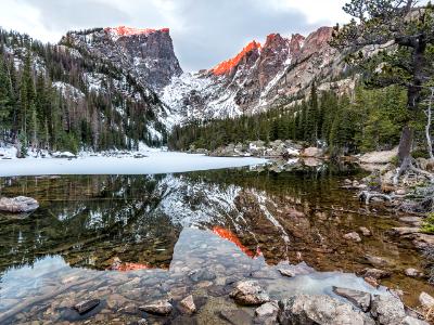 Amber Peaks above Dream Lake Amber Peaks above Dream Lake