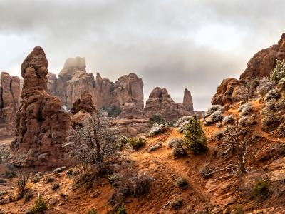 Morning Fog on the Arches Primitive Trail