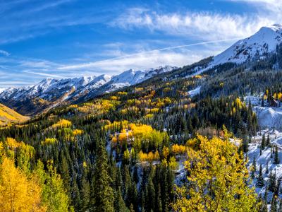 Autumn Snow Pano in the Red Mountains
