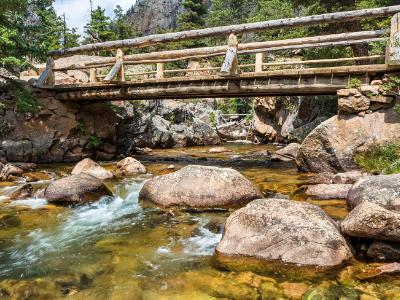 Footbridge Over the Pool on Big Thompson River