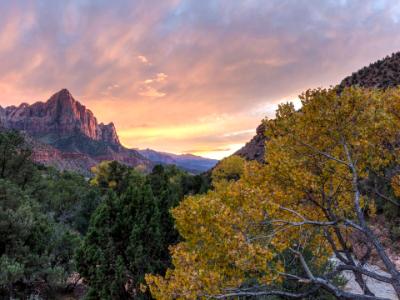 Zion Canyon Autumn Sunset