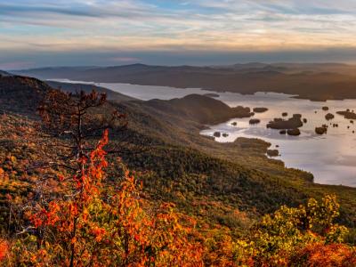 Lake George Sunset Panorama (click for full width)