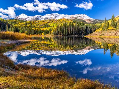 Woods Lake Mountain Snow Reflected