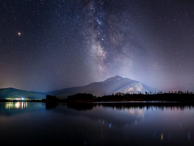 Mars and Milky Way over Frisco