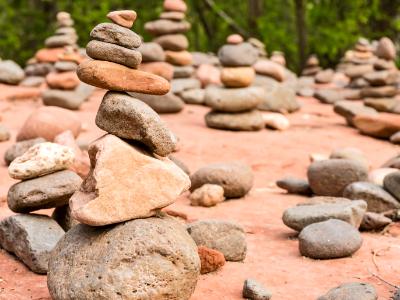 Buddha Beach Rock Cairns