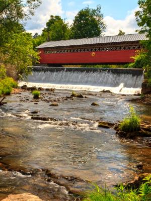 Bennington Covered Bridge and Waterfall