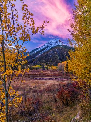 Red Mountain Autumn Sunset Vignette