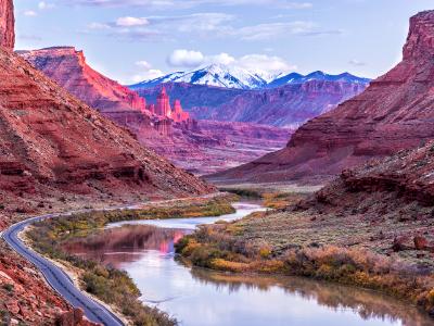 Colorado RIver Valley and Fisher Towers Glow