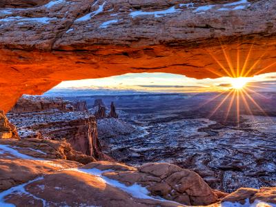 Canyonlands Mesa Arch Winter Sunrise