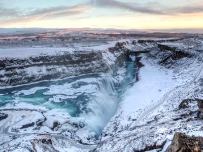 Gullfoss at Sunset