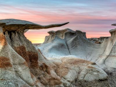 Bisti Badlands Stone Wings Soft Sunset