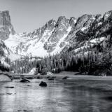 Frozen Dream Lake Morning Black & White