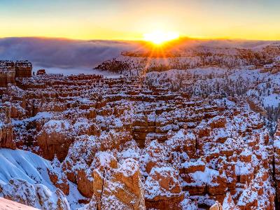 Silent City Winter Sunrise Panorama (Click for full width)