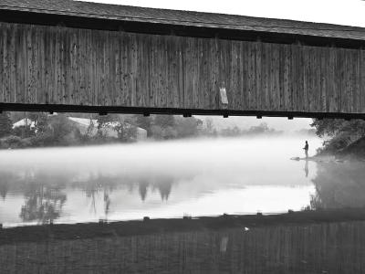 Foggy Downsville Bridge Fishing