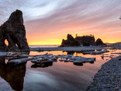 Ruby Beach Reflecting Pool Sunset