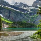 Grinnell Lake and Waterfall