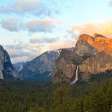 Warm Sunset on Yosemite Cliffs