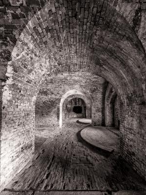 Fort Pickens Arches Black and White