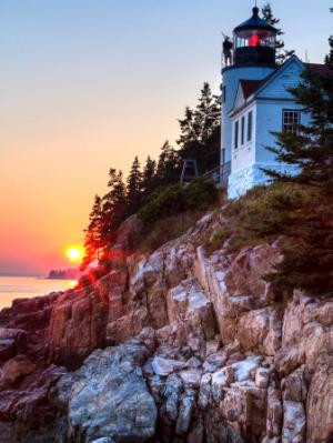 Bagpiper at Bass Harbor Lighthouse