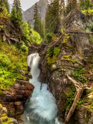 Hidden Falls Below Angel Wing Mountain