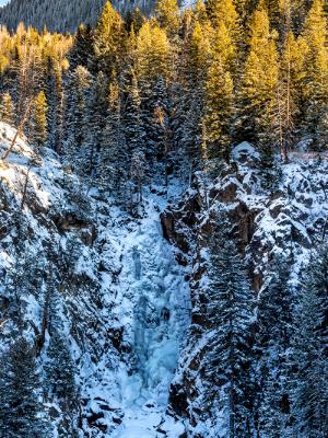 Fish Creek Falls Winter Vertical Panorama